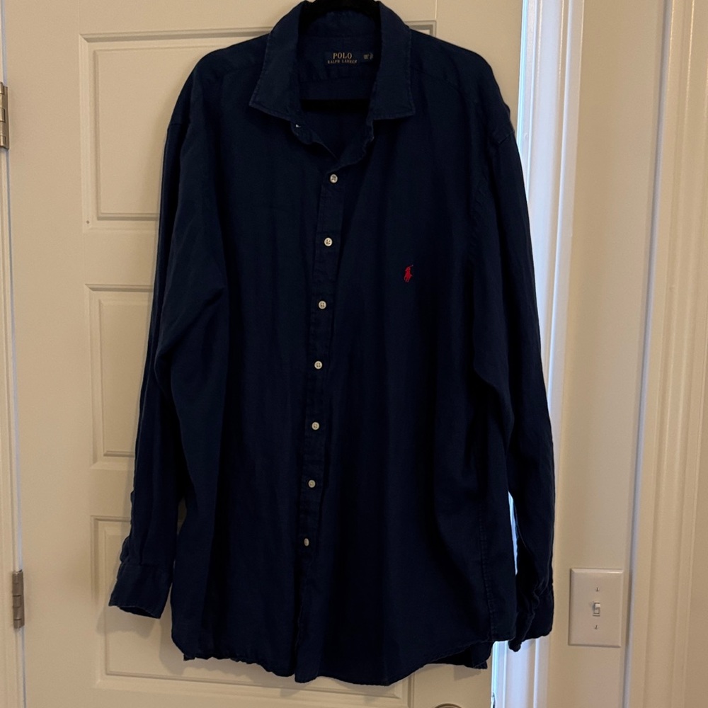 Big & Tall Polo by Ralph Lauren Men's Linen Button Down Shirt